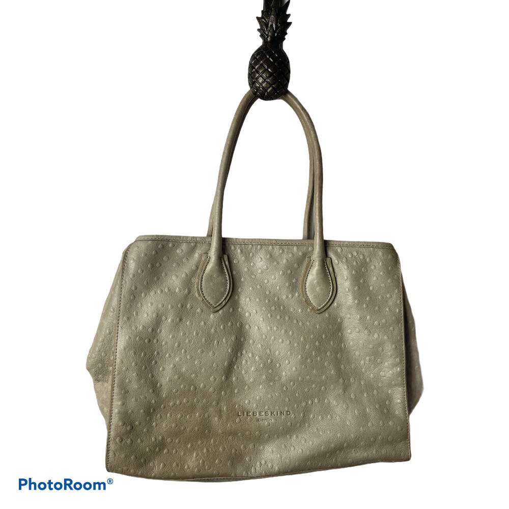 LIEBESKIND Berlin Cream Leather Oversized Bag Tote